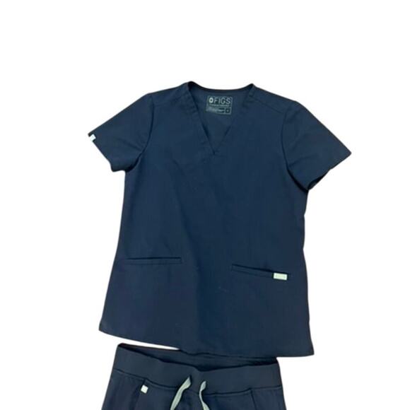 EUC FIGS Ceil Blue Scrub Set Caterina top w Zamora joggers sz S - Picture 3 of 10